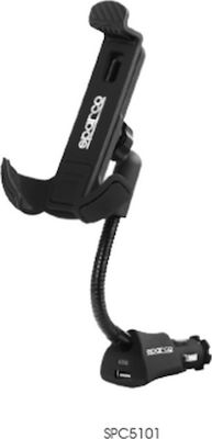 Sparco Handyhalterung Auto Smartphone Holder USB Charger mit verstellbaren Haken Schwarz