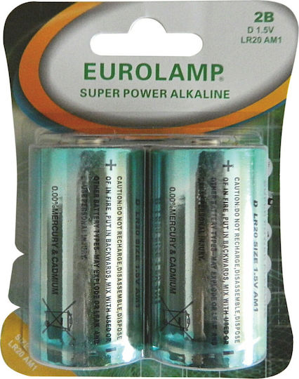 Eurolamp Super Power Αλκαλικές Μπαταρίες D 1.5V 2τμχ