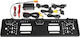 Σύστημα Παρκαρίσματος Αυτοκινήτου Πλαίσιο Πινακίδας με Κάμερα / Buzzer και 2 Αισθητήρες σε Μαύρο Χρώμα