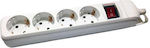 Eurolamp Power Strip with Surge Protection 4 Positions without Cable 5pcs