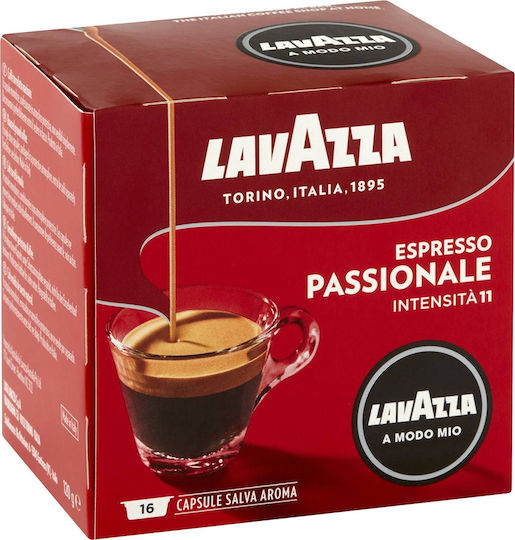 Lavazza Κάψουλες Espresso Passionale Συμβατές με Μηχανή LavAzza A Modo Mio 16caps