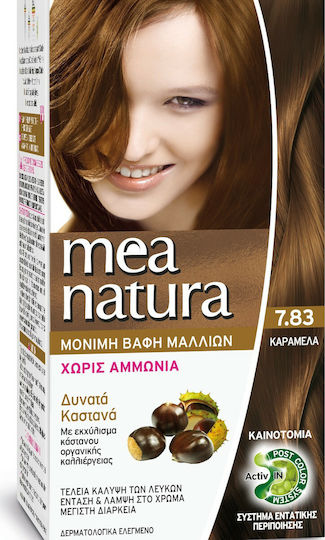 Farcom Mea Natura Βαφή Μαλλιών Χωρίς Αμμωνία 7.83 Καραμέλα 60ml