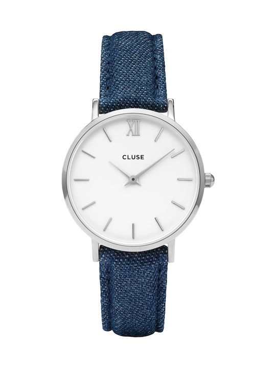 Cluse Minuit Women's Watch with Blue Fabric Strap