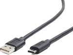 Cablexpert Regular USB 2.0 Cable USB-C male - USB-A male Μαύρο 1m (CCP-USB2-AMCM)