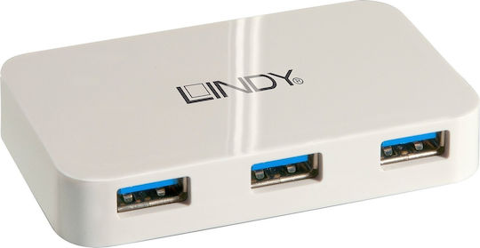 Lindy Hub 4 Θυρών USB 3.0 με σύνδεση USB-A Λευκό