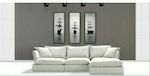 8009 Corner Fabric Sofa with Right Corner White 280x200cm