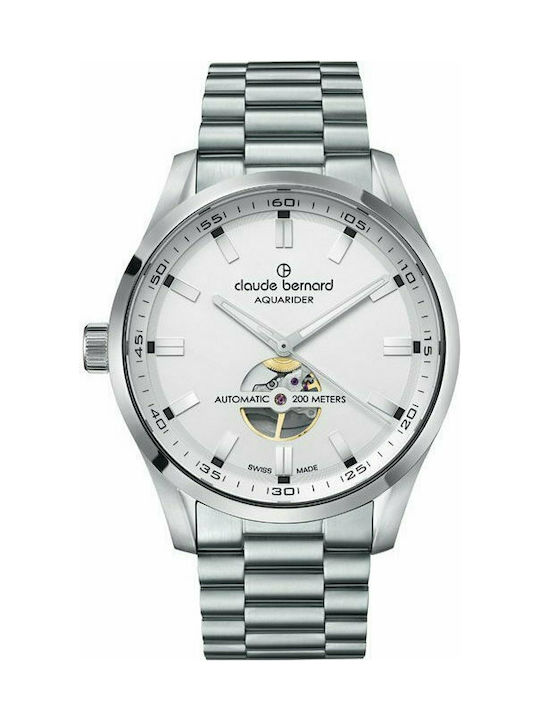 Claude Bernard Aquarider Uhr Automatisch mit Silber Metallarmband