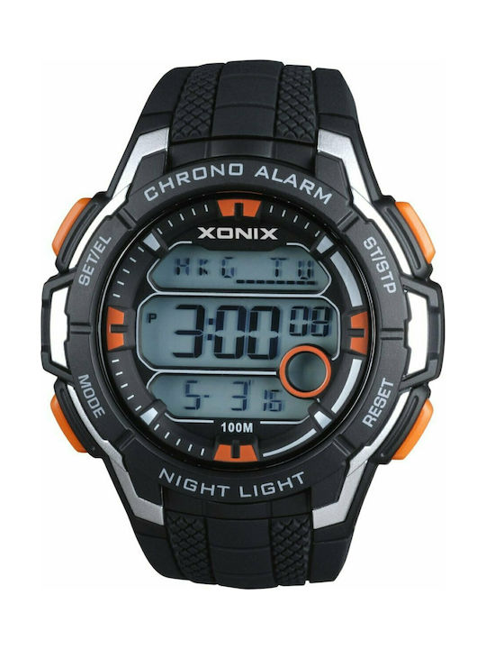 Xonix Digital Uhr Chronograph Batterie mit Schwarz Kautschukarmband NN 004
