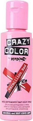 Crazy Color Semi-Permanent Temporary Dye 40 Vermillion Red 100ml 15gr