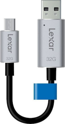 Lexar JumpDrive C20m 32GB USB 3.0 Stick cu conexiune USB-A & micro USB-B