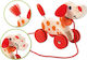 Joueco Pull-Along Toy Puppy with Wheels made of Wood for 12++ Months