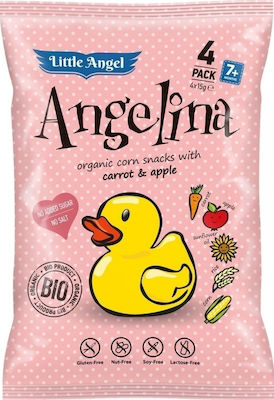 Mclloyd's Garnelen Little Angels Angelina Σνακ από Βιολογικό Καλαμπόκ mit Geschmack Karotte-Melo Zuckerfrei 30gr für 7+ Monate 1Stück