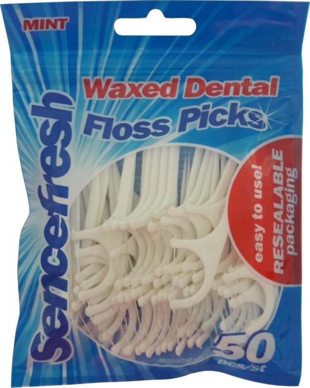 Sencefresh Waxed Floss Picks Οδοντικό Νήμα σε Διχάλες 50τμχ Skroutz.gr