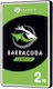 Seagate Barracuda 2TB HDD Festplatte 2.5" SATA III 5400Umdrehungen pro Minute mit 128MB Cache für Schreibtisch / Laptop / PS4