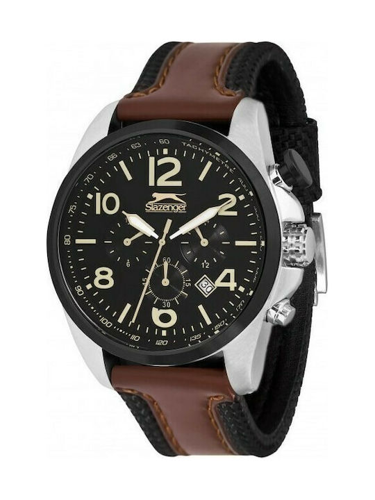 Slazenger Darkpanther Watch Battery with Brown Leather Strap