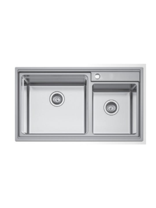 Karag BL 709 Ένθετος Νεροχύτης Δεξιός Inox Σατινέ Μ86xΠ50cm Ασημί