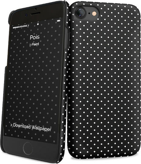 i-Paint Pois Ultra Slim Back Cover Σιλικόνης Μαύρο (iPhone SE 2022/2020)