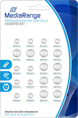 MediaRange Premium Alkaline Coin Cell Assorted Set Μπαταρίες LR66 / LR54 / LR44 / LR41 1.5V 20τμχ