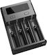 NiteCore IntelliCharger New i4 4 Batteries Ni-MH/Li-ion Size AA/AAA/D/18650/21700/16340/26650/14500