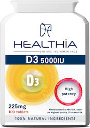 Healthia D3 Vitamin for Immune System Boost 5000iu 225mg 100 tabs