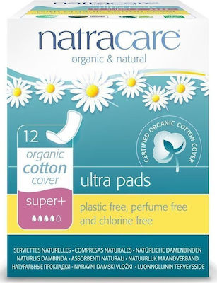 Natracare Ultra Super+ Sanitary Pads for Heavy Flow 4 Drops 12pcs