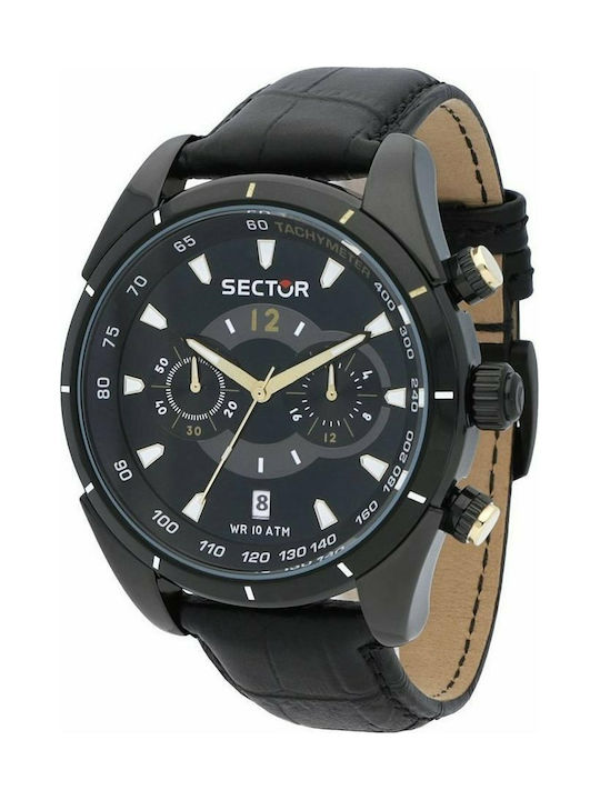 Sector Watch Chronograph Battery with Black Leather Strap R3271794001