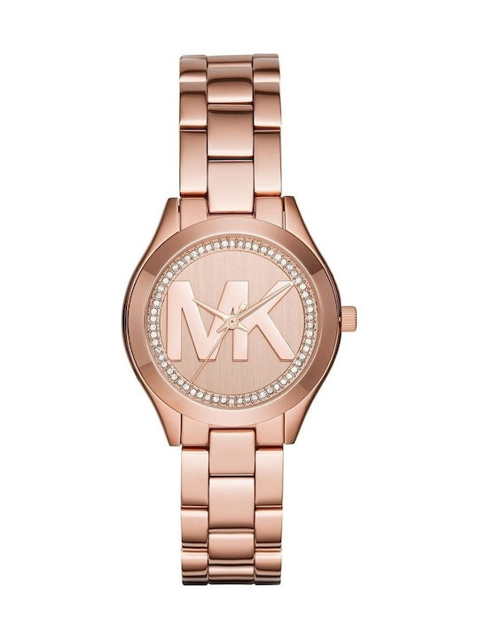 Michael Kors Runway Γυναικείο Ρολόι 33mm Μπαταρίας με Ροζ Χρυσό Μεταλλικό Μπρασελέ