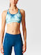 Racerback Printed Bra Γυναικείο Αθλητικό Μπουστάκι Γαλάζιο