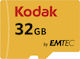 Kodak microSDHC 32ГБ Клас 10 U1 V10 A1 UHS-I с адаптер