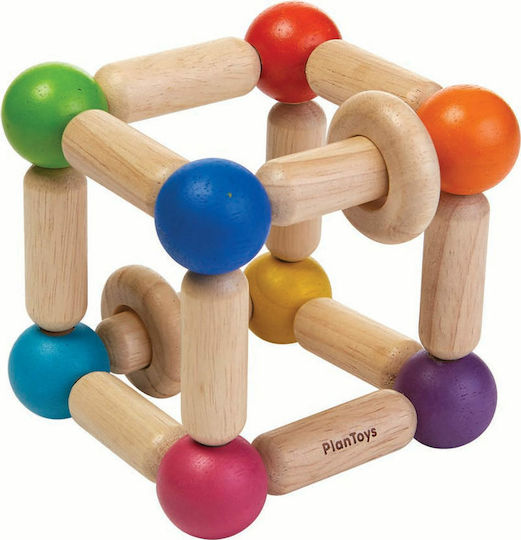 Plan Toys Activity Cube Cube with Rings made of Wood with Sounds for 0++ Months