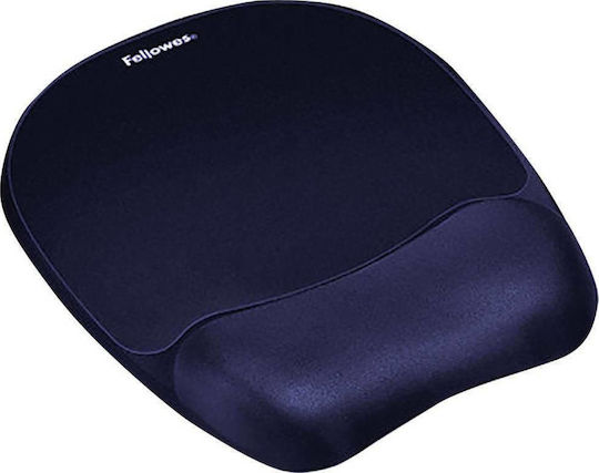 Fellowes Mouse Pad with Wrist Support Blue 196mm Memory Foam