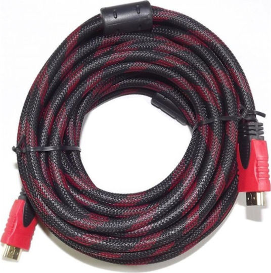 371-019 HDMI 1.4 High Speed 1080p 120Hz Braided Cable HDMI Male - HDMI Male Length 30m Red