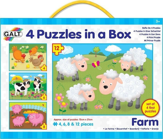 Παιδικό Puzzle 4 Puzzles in a Box - Farm 12pcs Galt Toys