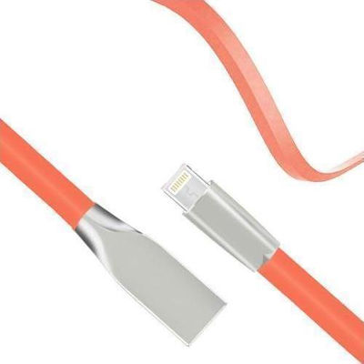 iNOS Flat USB to Lightning Cable Πορτοκαλί 1m (5205598093808)