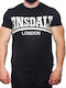 Lonsdale York Bărbați T-shirt Sportiv cu Mânecă Scurtă Negru