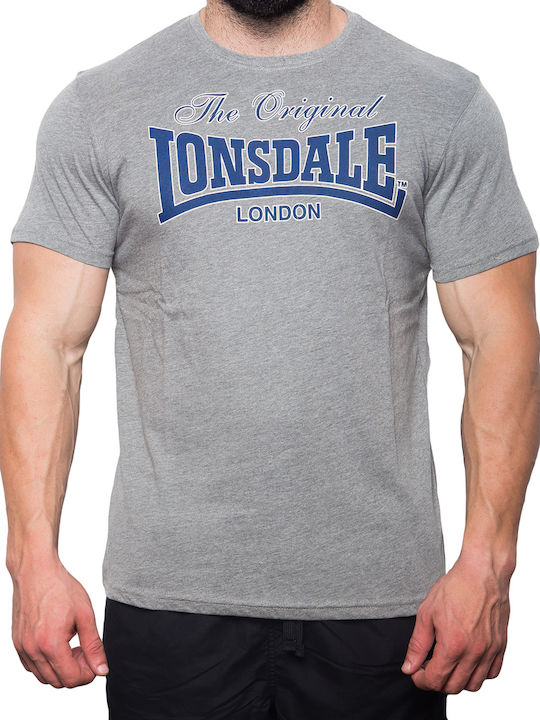 Lonsdale Lydd Herren Sport T-Shirt Kurzarm Gray