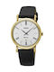 Seiko Watch with Black Leather Strap SXB432P1