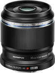 Olympus Crop Camera Lens M.Zuiko Digital ED 30mm 1:3.5 Standard / Macro for Micro Four Thirds (MFT) Mount Black