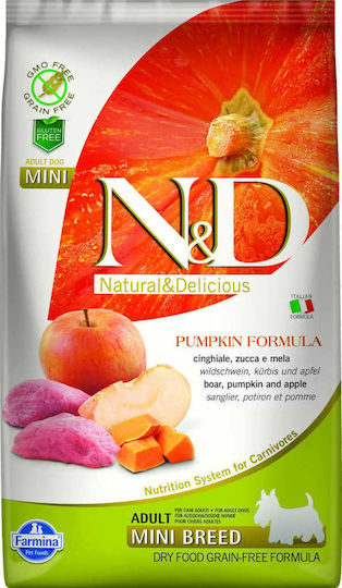 Farmina N&D Pumpkin Mini 2.5kg Dry Food Grain-Free for Adult Small Breed Dogs with Pork and Pumpkin