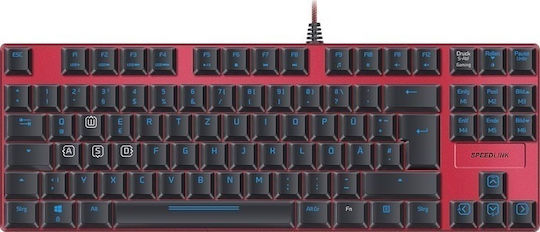 SpeedLink Ultor Illuminated Gaming Mechanical Keyboard Tenkeyless with Kailh Red switches and Illuminated keys (English US) Red