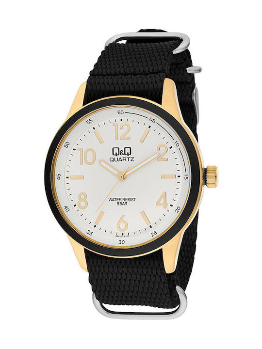 Q&Q Watch Battery with Black Fabric Strap Q922-114