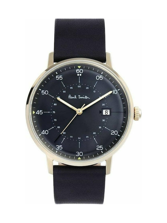 Paul Smith Gauge Watch with Black Leather Strap