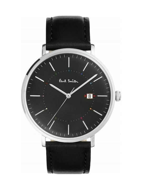 Paul Smith Track Watch with Black Leather Strap