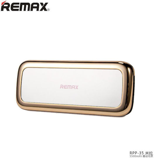 Remax RPP-35 Power Bank 5500mAh mit USB-A Anschluss Mirror Gold