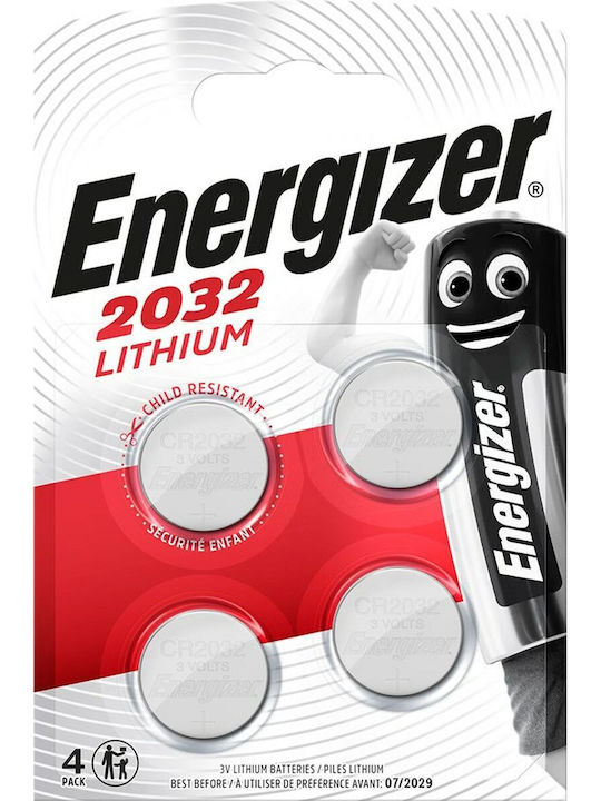 Energizer Μπαταρίες Λιθίου Ρολογιών CR2032 3V 4τμχ