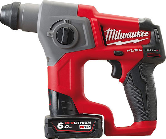 Milwaukee M12 CH-602X Κρουστικό Σκαπτικό Πιστολέτο Μπαταρίας Brushless 12V 2x6Ah με Υποδοχή SDS Plus 4933451510