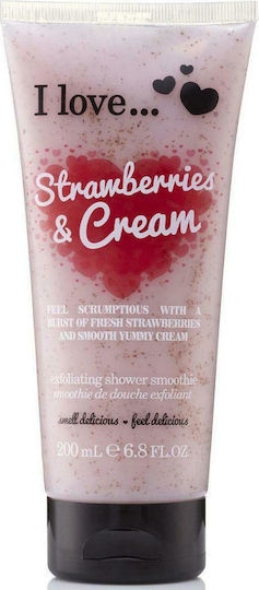 I Love Cosmetics Exfoliating Shower Smoothie Strawberries&Cream Duschpeeling Körper 200ml