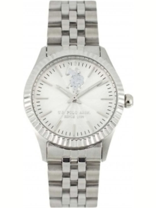 U.S. Polo Assn. Azure Damen Uhr mit Silber Meta...