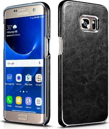 Xoomz Xoomz Back Cover Δερματίνης Μαύρο (Galaxy S7 Edge)