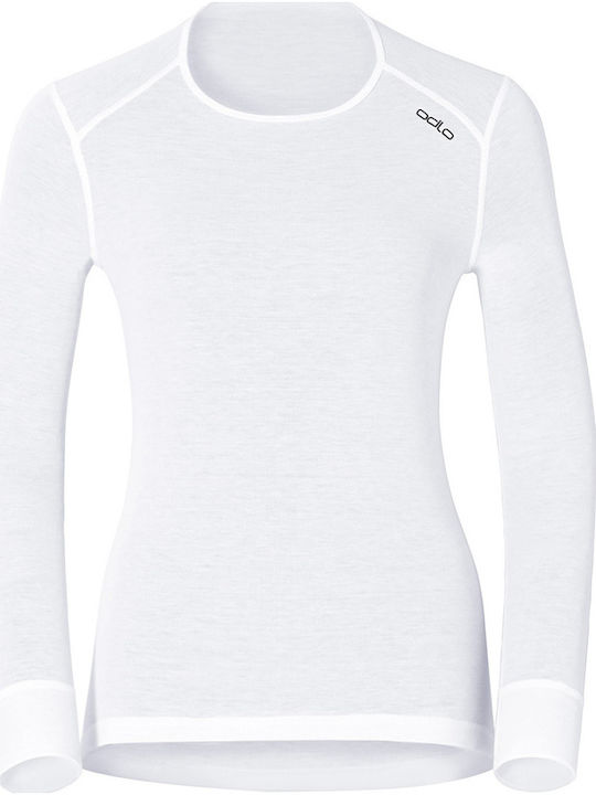 Odlo Warm Γυναικεία Ισοθερμική Μακρυμάνικη Μπλούζα Λευκή